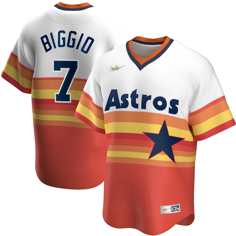 2020 MLB Men Houston Astros #7 Craig Biggio Nike White Home Cooperstown Collection Player Jersey 1->houston astros->MLB Jersey